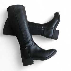 Lifestride Bristol Black Leather Riding Boots Size 8M